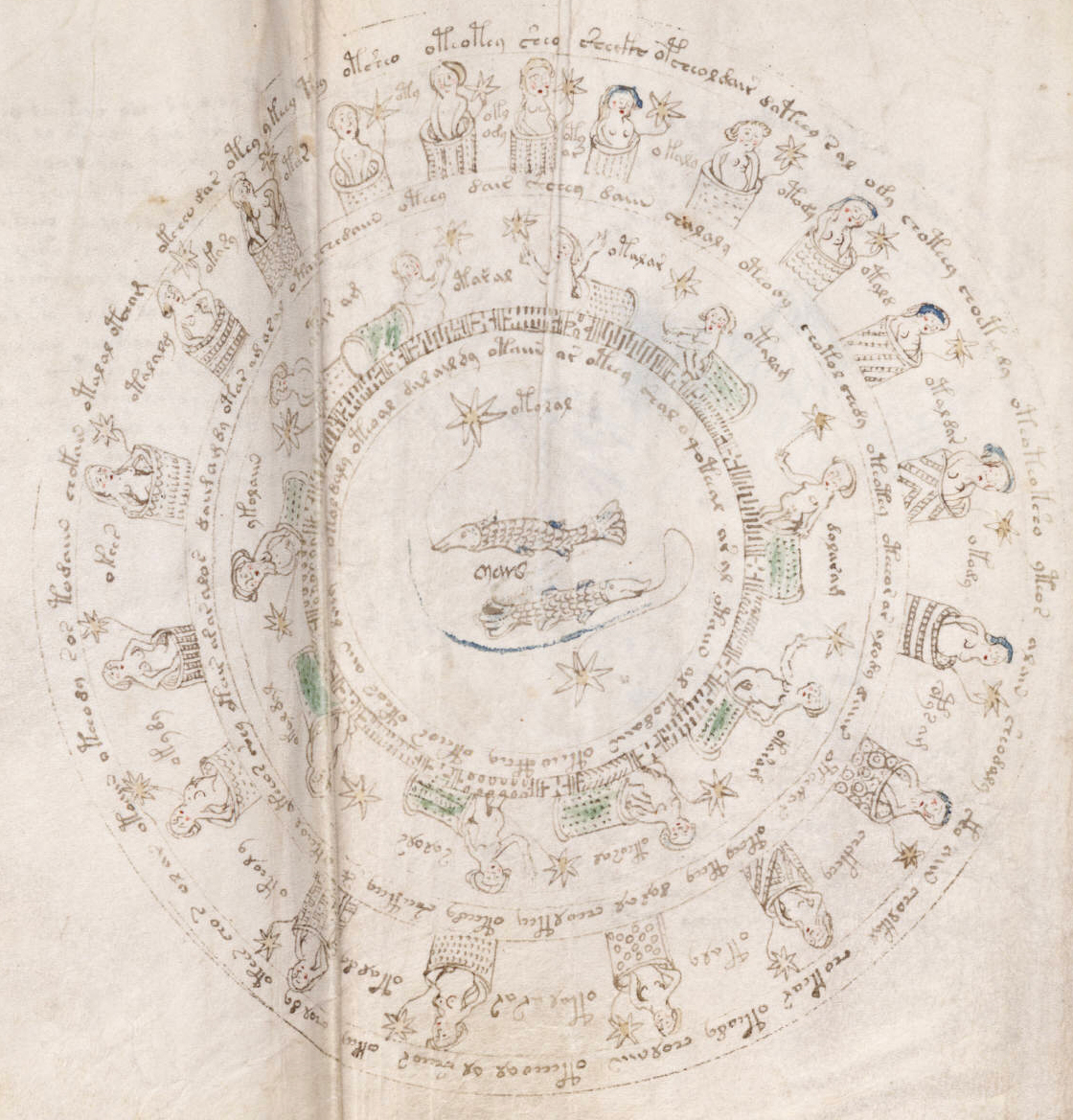 Astronomical/astrological folio 70 recto, detail