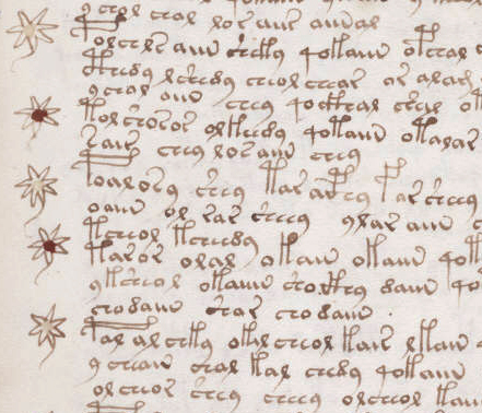 Unillustrated text folio 107 recto, detail