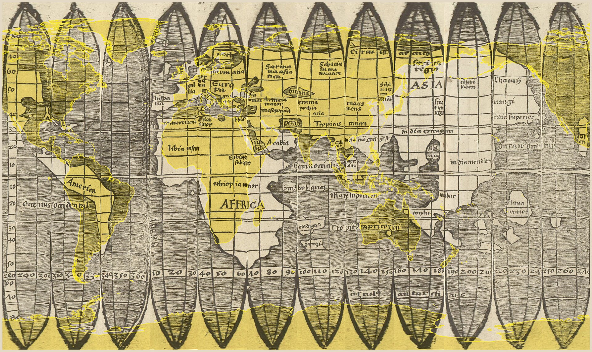 The gores' geography, flattened for reading