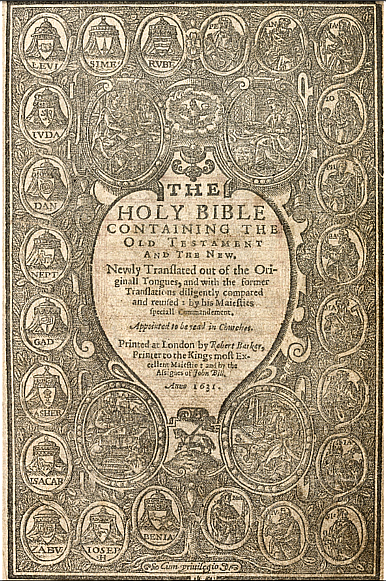Title page, Barker and Lucas's 1631 Bible